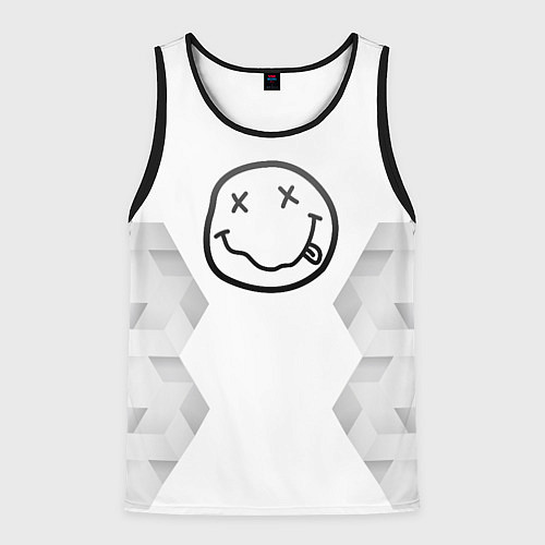 Мужская майка без рукавов Nirvana white poly / 3D-Черный – фото 1