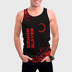 Майка-безрукавка мужская Demon Slayer - red gradient вертикально, цвет: 3D-черный — фото 2