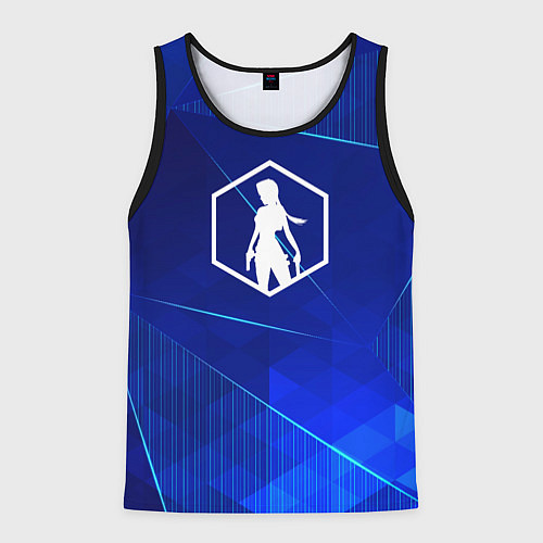 Мужская майка без рукавов Tomb Raider blue poly / 3D-Черный – фото 1