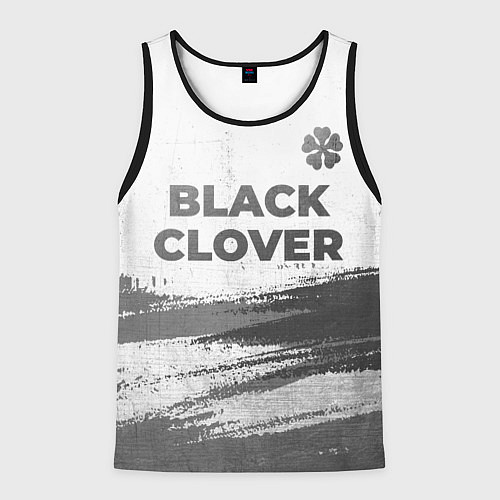 Мужская майка без рукавов Black Clover - white gradient посередине / 3D-Черный – фото 1