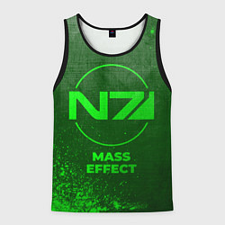 Майка-безрукавка мужская Mass Effect - green gradient, цвет: 3D-черный