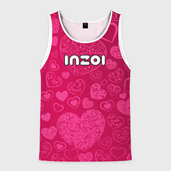Мужская майка без рукавов Inzoi лого на розовых сердечках