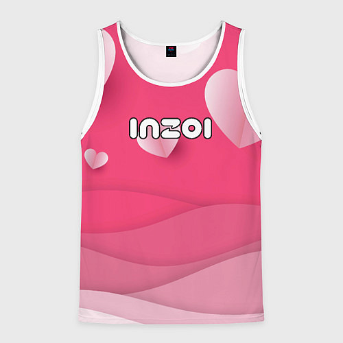 Мужская майка без рукавов Inzoi розовые сердечки / 3D-Белый – фото 1