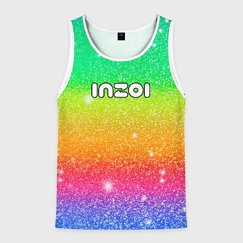 Мужская майка без рукавов Inzoi блестящий радужный фон / 3D-Белый – фото 1