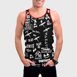 Майка-безрукавка мужская Черно белые логотипы игр, цвет: 3D-красный — фото 2