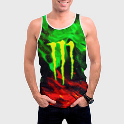 Майка-безрукавка мужская Monster energy огонь лого, цвет: 3D-белый — фото 2