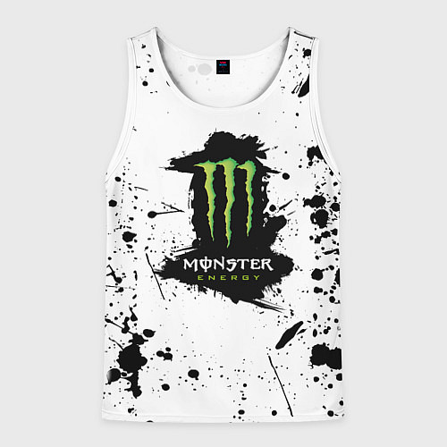 Мужская майка без рукавов Monster energy брызги красок / 3D-Белый – фото 1