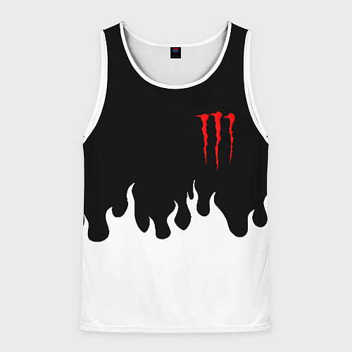 Мужская майка без рукавов Monster energy red logo / 3D-Белый – фото 1