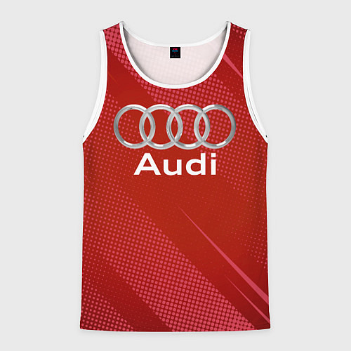 Мужская майка без рукавов Audi - абстракция / 3D-Белый – фото 1