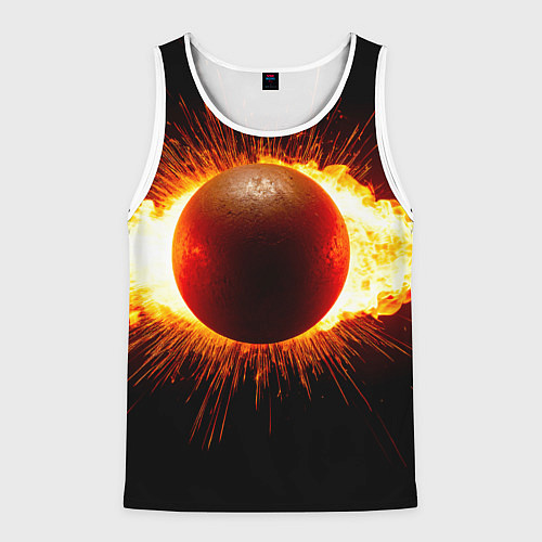 Мужская майка без рукавов Ядро для талкания в огне / 3D-Белый – фото 1