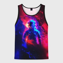 Майка-безрукавка мужская Космонавт в пламени, цвет: 3D-черный