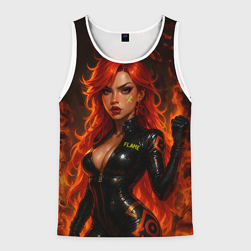 Мужская майка без рукавов Пламенная Мавуика - Genshin Impact / 3D-Белый – фото 1