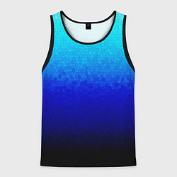 Майка-безрукавка мужская Градиент мозаика из голубого в чёрный, цвет: 3D-черный