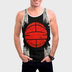 Майка-безрукавка мужская Стритбольный мяч в чб, цвет: 3D-белый — фото 2