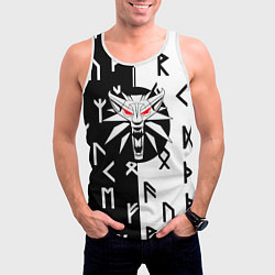 Майка-безрукавка мужская Ведьмак славянский паттерн, цвет: 3D-белый — фото 2