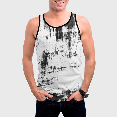 Мужская майка без рукавов Color black and white / 3D-Черный – фото 3