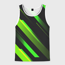 Майка-безрукавка мужская Color black green, цвет: 3D-белый