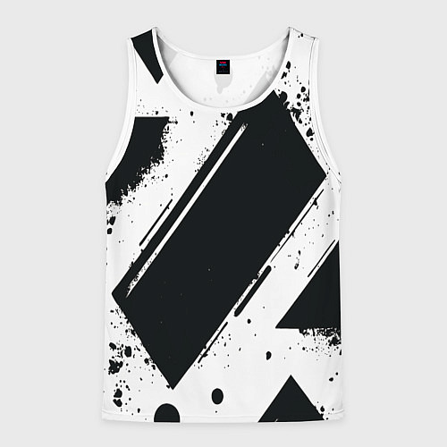 Мужская майка без рукавов Color black white / 3D-Белый – фото 1