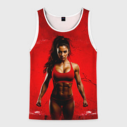 Мужская майка без рукавов Фитоняшка в красном