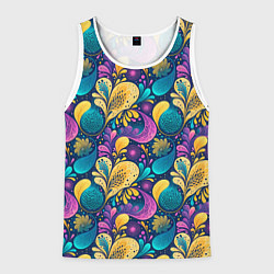 Мужская майка без рукавов Динамическая неоновая абстракция