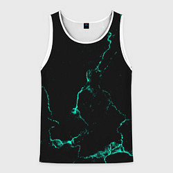 Мужская майка без рукавов Color black turquoise