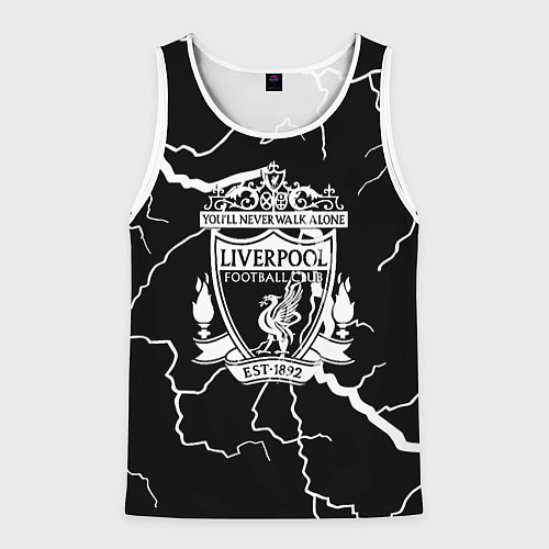 Мужская майка без рукавов Liverpool storm black / 3D-Белый – фото 1