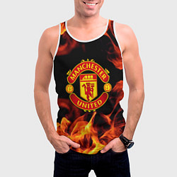 Майка-безрукавка мужская Манчестер юнайтед огонь, цвет: 3D-белый — фото 2