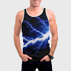 Майка-безрукавка мужская Lightning blue, цвет: 3D-белый — фото 2