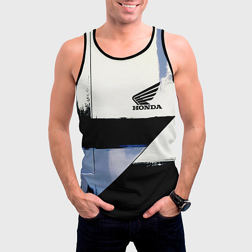 Мужская майка без рукавов Honda логотип / 3D-Черный – фото 3