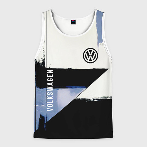Мужская майка без рукавов Volkswagen логотип / 3D-Белый – фото 1