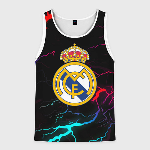 Мужская майка без рукавов Real Madrid neon storm / 3D-Белый – фото 1