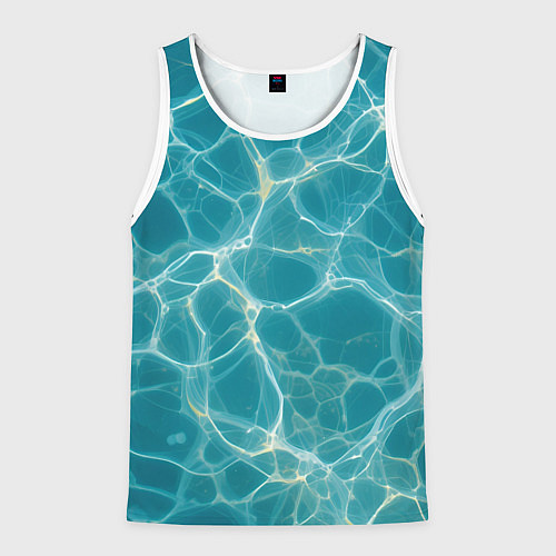 Мужская майка без рукавов Текстура воды с бликами / 3D-Белый – фото 1