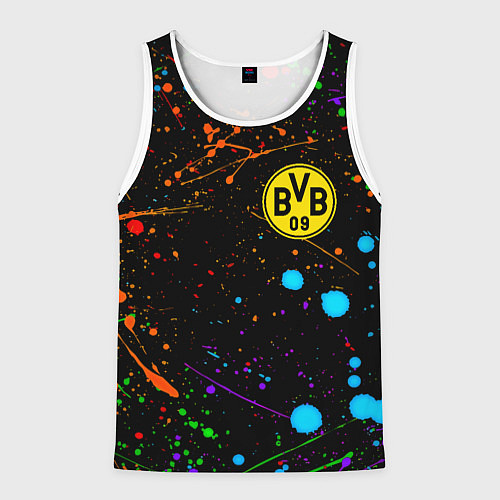 Мужская майка без рукавов Borussia neon splash / 3D-Белый – фото 1