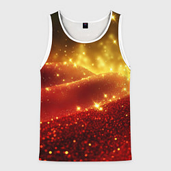 Мужская майка без рукавов Желто-красная блестящая текстура
