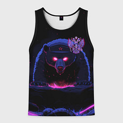 Майка-безрукавка мужская Злой русский медведь в неоне, цвет: 3D-черный