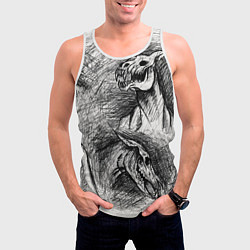 Майка-безрукавка мужская Черепа лошадей, цвет: 3D-белый — фото 2