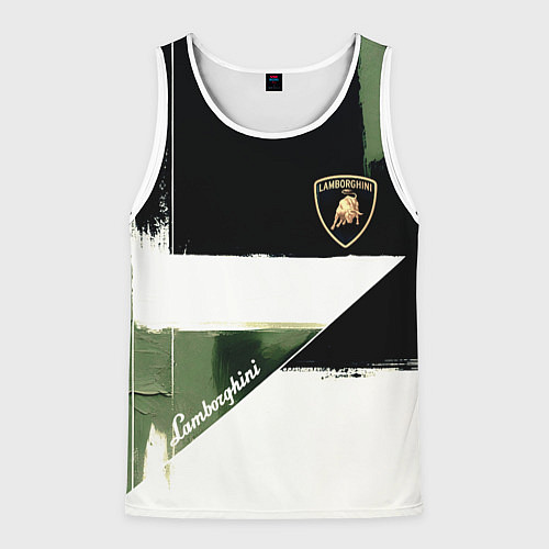 Мужская майка без рукавов Ламборджини логотип / 3D-Белый – фото 1