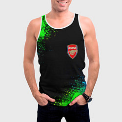 Майка-безрукавка мужская Arsenal неоновые краски, цвет: 3D-белый — фото 2