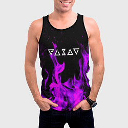 Майка-безрукавка мужская Ведьмак неоновый огонь, цвет: 3D-черный — фото 2