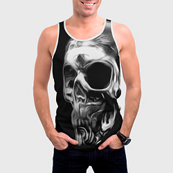 Майка-безрукавка мужская Стилизованный череп, цвет: 3D-белый — фото 2