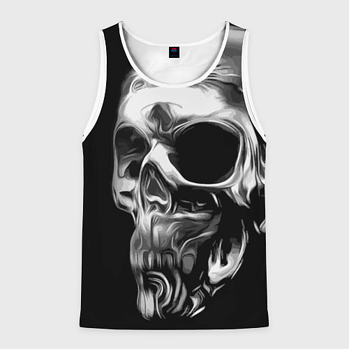 Мужская майка без рукавов Стилизованный череп / 3D-Белый – фото 1