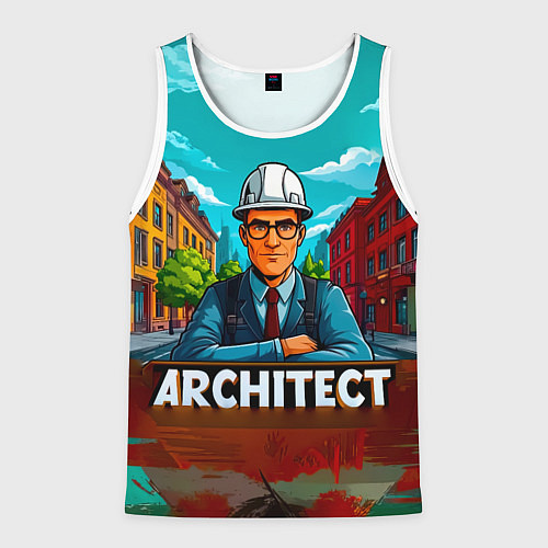 Мужская майка без рукавов Architect / 3D-Белый – фото 1