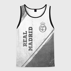 Майка-безрукавка мужская Real Madrid - white gradient вертикально, цвет: 3D-черный