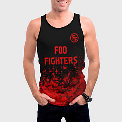 Майка-безрукавка мужская Foo Fighters - red gradient посередине, цвет: 3D-черный — фото 2