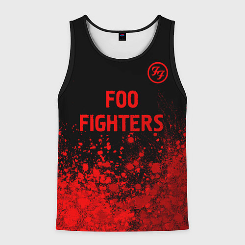 Мужская майка без рукавов Foo Fighters - red gradient посередине / 3D-Черный – фото 1