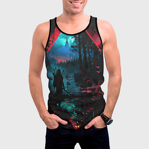 Мужская майка без рукавов Выживание / 3D-Черный – фото 3