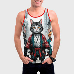 Майка-безрукавка мужская Коты якудза, цвет: 3D-красный — фото 2