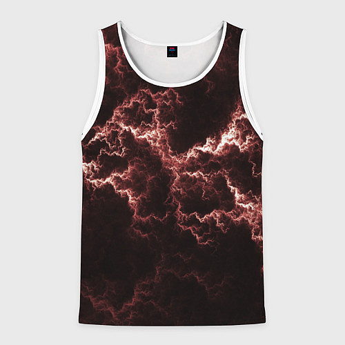 Мужская майка без рукавов Lightning red / 3D-Белый – фото 1