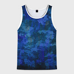 Мужская майка без рукавов Абстракция - blue uniform camouflage