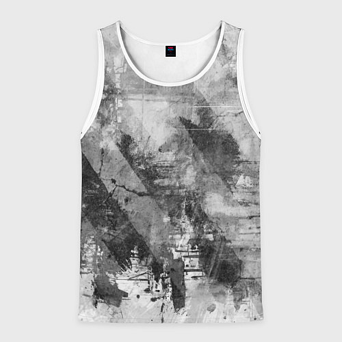 Мужская майка без рукавов Абстракция - atomic gray / 3D-Белый – фото 1